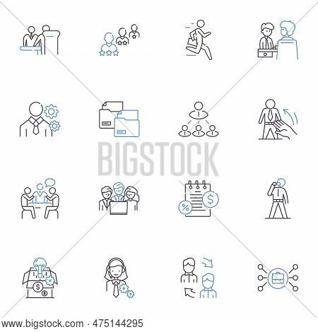 Corporate Executives Line Icons Collection. Leadership, Strategy, Management, Decision-making, Innov