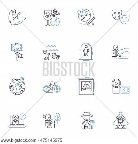 Cultural Practices Line Icons Collection. Traditions, Customs, Rituals, Beliefs, Festivals, Ceremoni