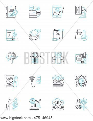 Commercial Scrutiny Linear Icons Set. Analysis, Assessment, Audit, Business, Check, Compliance, Cont