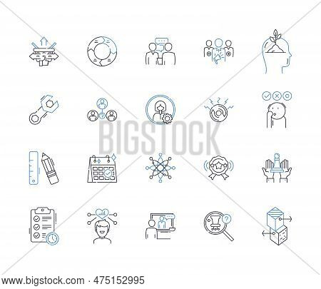 Business Relationship Line Icons Collection. Collaboration, Trust, Partnership, Communication, Loyal