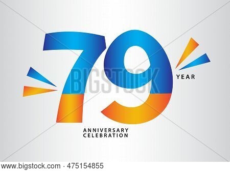 79 Year Anniversary Celebration Logotype Vector, 79 Number Design, 79th Birthday Invitation, Anniver