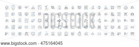 Career Advancement Line Icons Collection. Promotion, Advancement, Success, Growth, Development, Oppo