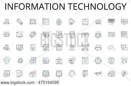 Information Technology Line Icons Collection. Funding, Innovation, Investment, Startups, Entrepreneu