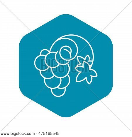 Wine Grape Icon. Outline Wine Grape Icon For Web Design Isolated On White Background