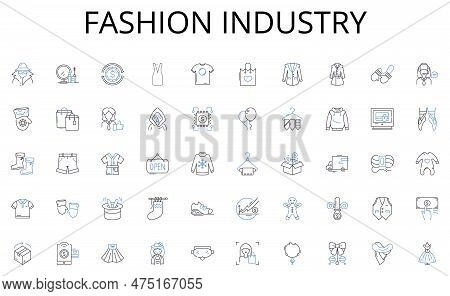 Fashion Industry Line Icons Collection. Programming, Design, User-experience, Customization, E-comme