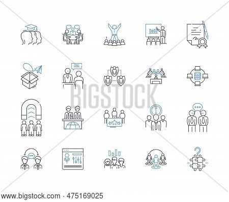 Marketing Planning Line Icons Collection. Strategy, Analytics, Objectives, Budget, Research, Segment