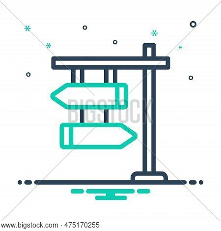 Mix Icon For Indication Signal Sign Hint Clue Gesture Signpost Signboard Guidepost