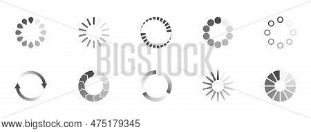 Download Sign Set. Load Icons Set. Load System. Data Load. Loading Bar. Froze Computer. Vector Stock