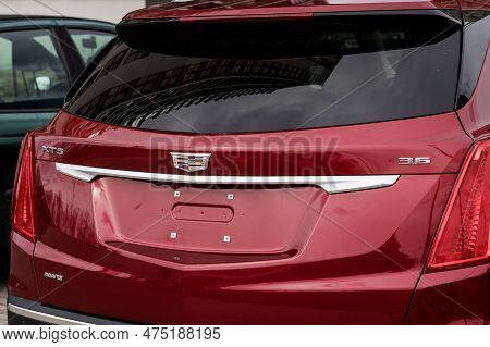 Minsk, Belarus, April 2023 - Luxury Crossover Suv Cadillac Xt5.  Cadillac Is A Division Of American 