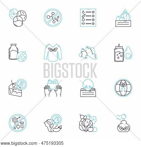 Environmental Conservation Linear Icons Set. Sustainability, Eco-friendly, Biodiversity, Preservatio