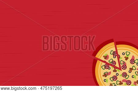 Pizza Banner Or Background. Vector Illustration For Web Design, Printing.