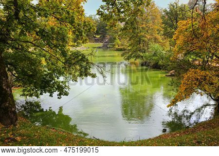 Autumn Park In The Town Cesis, Latvia