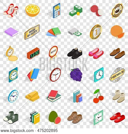 Subtlety Icons Set. Isometric Style Of 36 Subtlety Icons For Web For Any Design