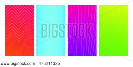 Set Of Modern Gradient Backgrounds With Lines. Header Banner. Bright Geometric Abstract Presentation