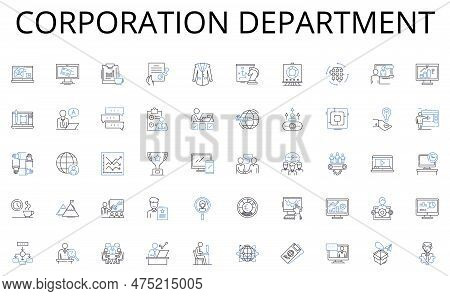 Corporation Department Line Icons Collection. Pace, Audio, Conversations, Community, Communication, 