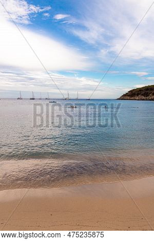 Fetovaia, Elba Island, Province Of Livorno Italy - 08 June 2022 Tourists Enjoying Swimming In The Ev