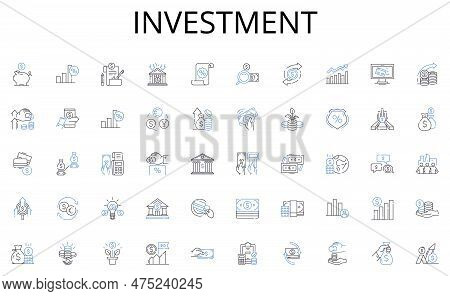 Investment Line Icons Collection. Cybersecurity, Automation, Artificial Intelligence, Cryptocurrency