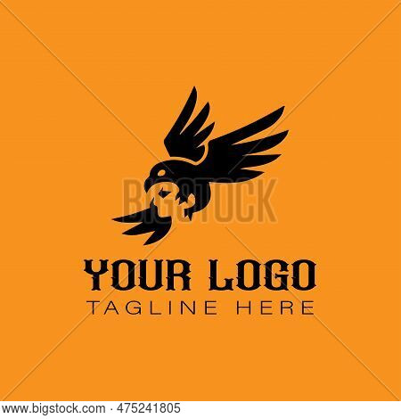 Eagle Or Woman Logo Design, Eagle Logo Design Template