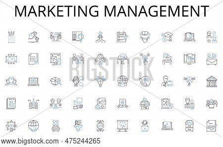 Marketing Management Line Icons Collection. Leader, Manager, Supervisor, Director, Executive, Ceo, P