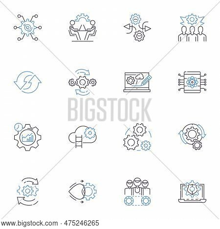 Placement Line Icons Collection. Positioning, Locating, Arrangement, Setting, Assignment, Distributi