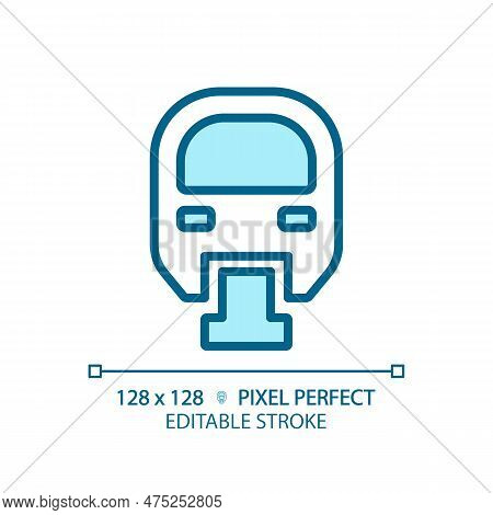 Monorail Pixel Perfect Blue Rgb Color Icon. Fast Train. Airport Transfer. Transport System. Mono Rai