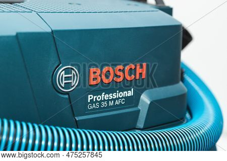 Bosch Logo On The Bosch Industrial Vacuum Cleaner