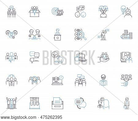 Motivational Manipulation Line Icons Collection. Inspiration, Persuasion, Influence, Drive, Transfor