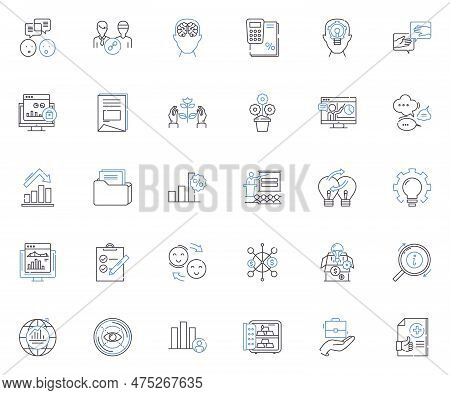 Investment Strategy Line Icons Collection. Diversification, Risk, Portfolio, Growth, Capital, Assets