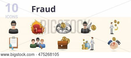 Fraud Set. Creative Icons: Masked, Hot Seat, Trap, Bandit, Venal, Data Leakage, Latent, Money Bag, R