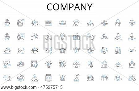 Company Line Icons Collection. Nerk, Collaboration, Partnership, Alliance, Association, Consortium, 