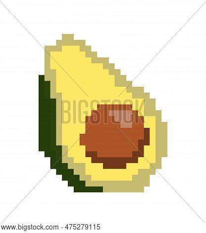 Kawaii Avocado Concept. Fruits And Vegetables, Natural And Organic Product. Vegetarian Diet And Prop