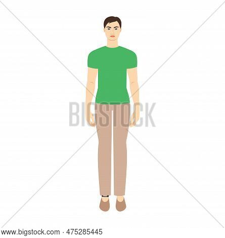 Men To Do Ankle Measurement Body With Arrows Fashion Illustration For Size Chart. Flat Male Characte
