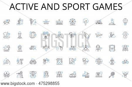 Active And Sport Games Line Icons Collection. Investment, Funding, Startups, Entrepreneurs, Equity, 