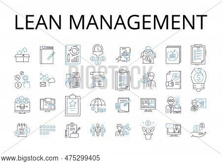 Lean Management Line Icons Collection. Agile Management, Green Energy, Clean Technology, Creative Wo