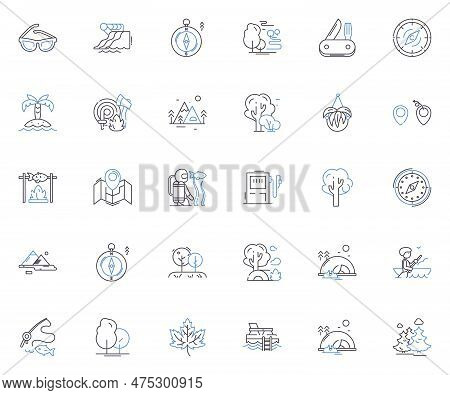 Road Trip Line Icons Collection. Adventure, Highway, Scenic, Wanderlust, Freedom, Exploration, Journ