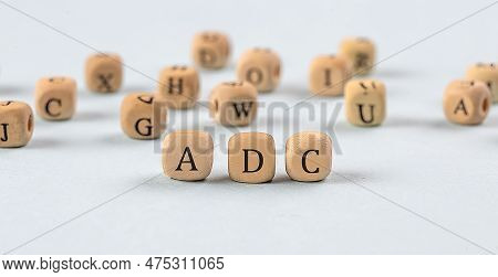 Adc Written On Wooden Cube , Business Concept