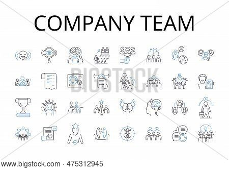 Company Team Line Icons Collection. Business Group, Corporation Squad, Enterprise Staff, Organizatio