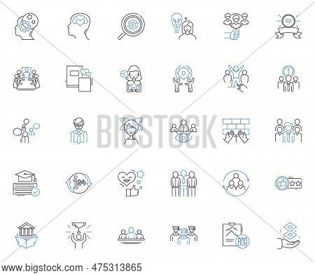 Instruction Market Line Icons Collection. Tutoring, Learning, Guidance, Coaching, Instruction, Educa