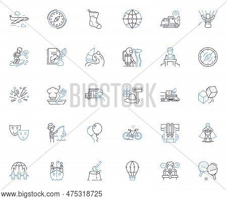 Festive Celebrations Line Icons Collection. Joyful, Merry, Festive, Cheerful, Jolly, Glitter, Tinsel