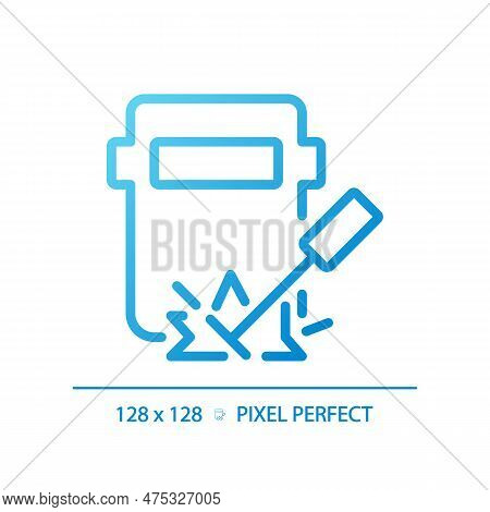 Welding Pixel Perfect Gradient Linear Vector Icon. Railway Track Maintenance. Railcar Repair. Manufa