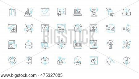 Painting Art Linear Icons Set. Brushstrokes, Acrylic, Canvas, Palette, Impressionism, Watercolor, Ab