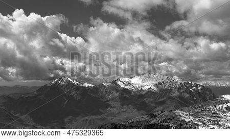 The Grigne Mountains Above The City Of Lecco Italy