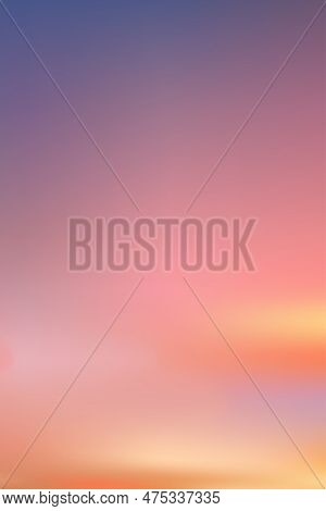 Summer Sky,colourful Sunset Background.sunrise With Pink,orange,yellow,purple On Sea Beach In Evenin