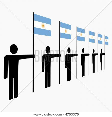 Muži drží argentinských příznaky