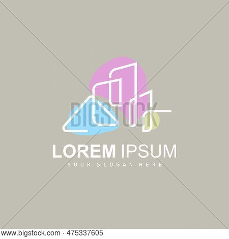 House Logo, Building Furniture Design, Construction Vector, Property Brand Icon, Real Estate, Housin