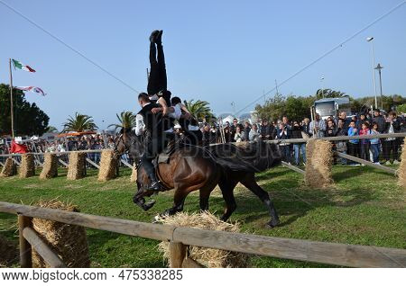 Sant'antioco, Sardinia 04.15.2018: Pariglie In Onor Of Antioco Saint