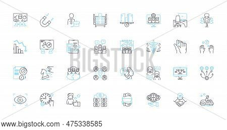 Social Group Linear Icons Set. Community, Nerk, Tribe, Squad, Gang, Clan, Circle Line Vector And Con