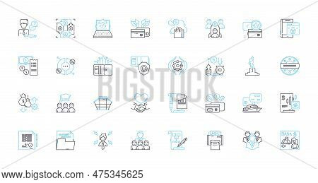 Workspace Layout Linear Icons Set. Collaborative, Ergonomic, Organized, Productive, Spacious, Creati