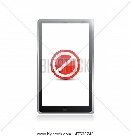Tablet Screen With The Message Forbidden.