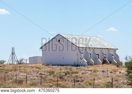 Karos, South Africa - Feb 24, 2023: An Abandoned School Building On Road N10 Near Karos In The North
